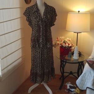 NWOT Amanda Lane - 2 Piece Leopard Print Skirt Set